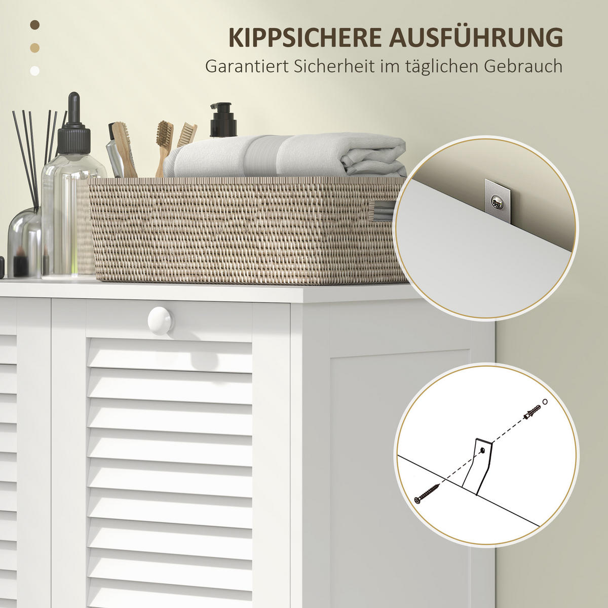 WÄSCHESCHRANK, 70 x 38 x 73 cm Weiß - Weiß, Holz (70/73/38cm) - HOMCOM