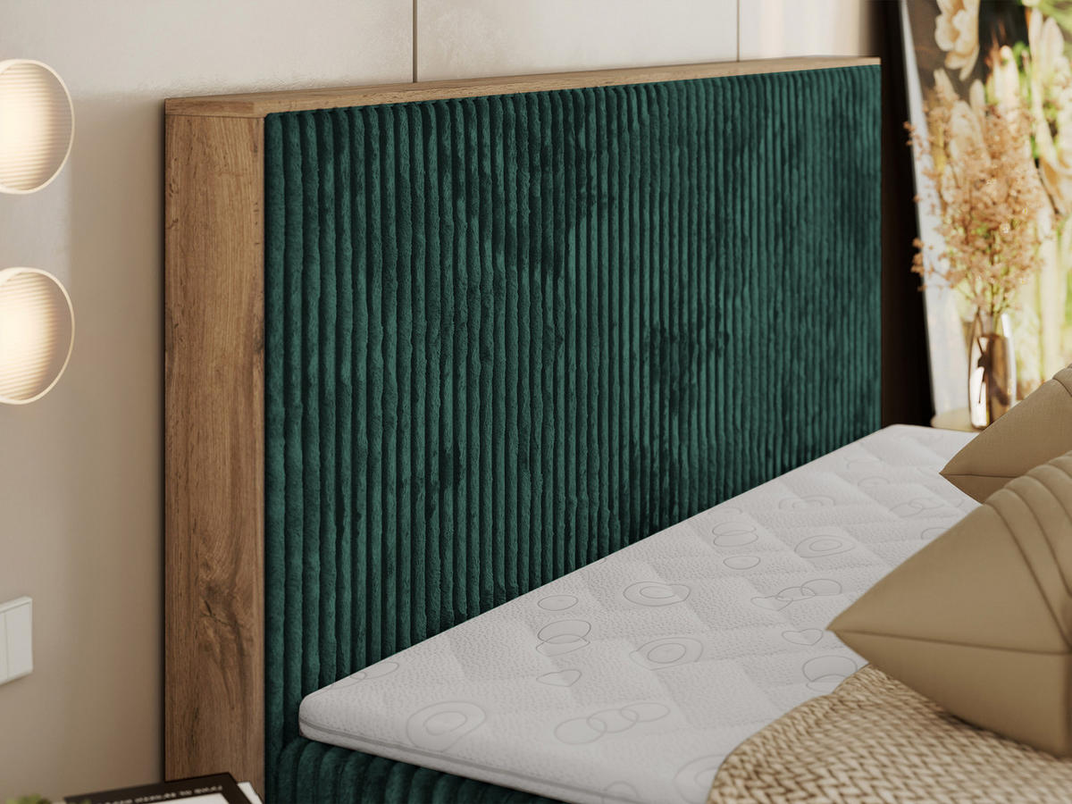 BOXBETT WOOD CLASSIC 180/200 - Dunkelgrün Cord - H3 - Dunkelgrün, Textil (180/200cm) - MKS