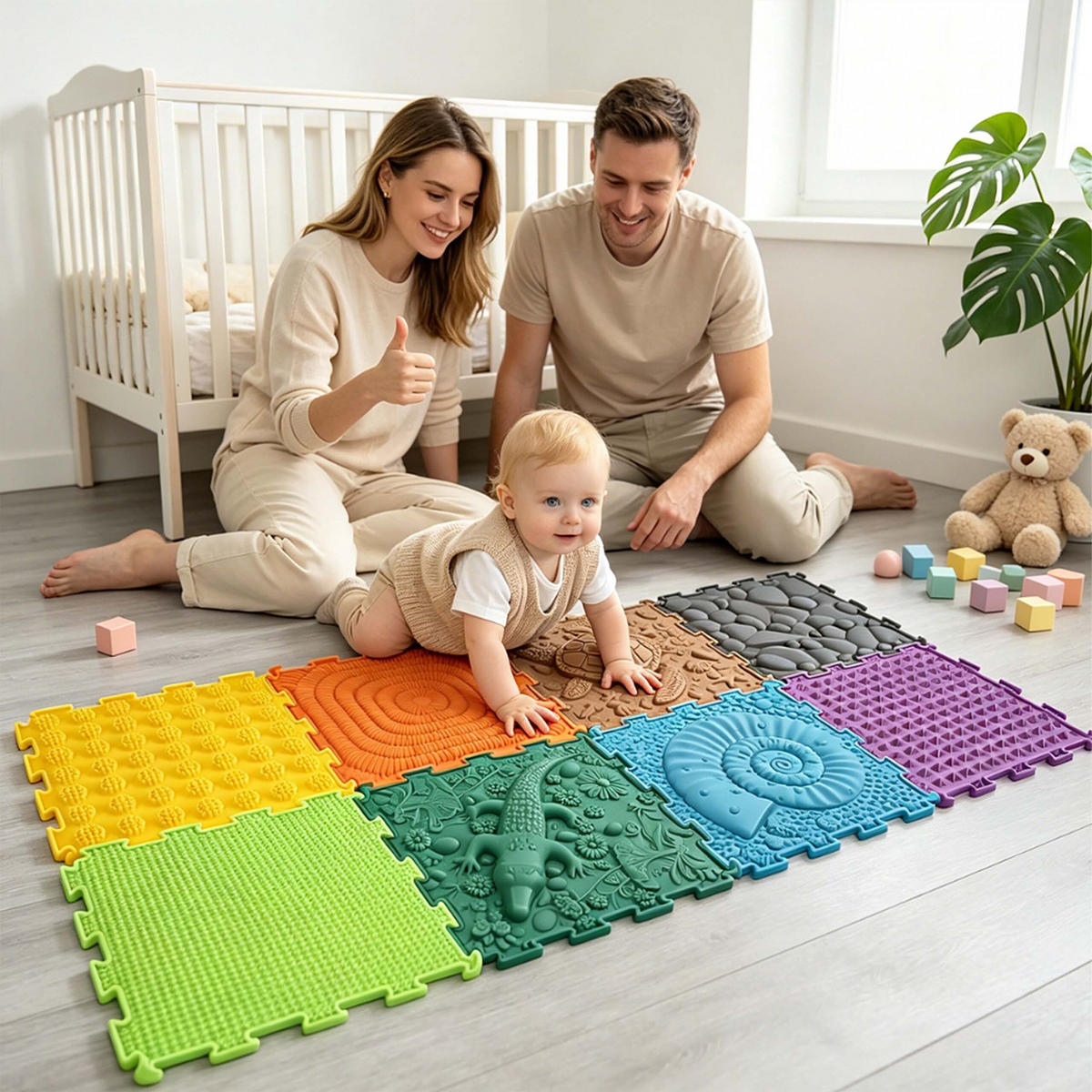 SENZORICKÁ PODLOŽKA Vícebarevná 8ks-sada silikon - různobarevná, plast (24.5/24.5cm) - Relaxdays
