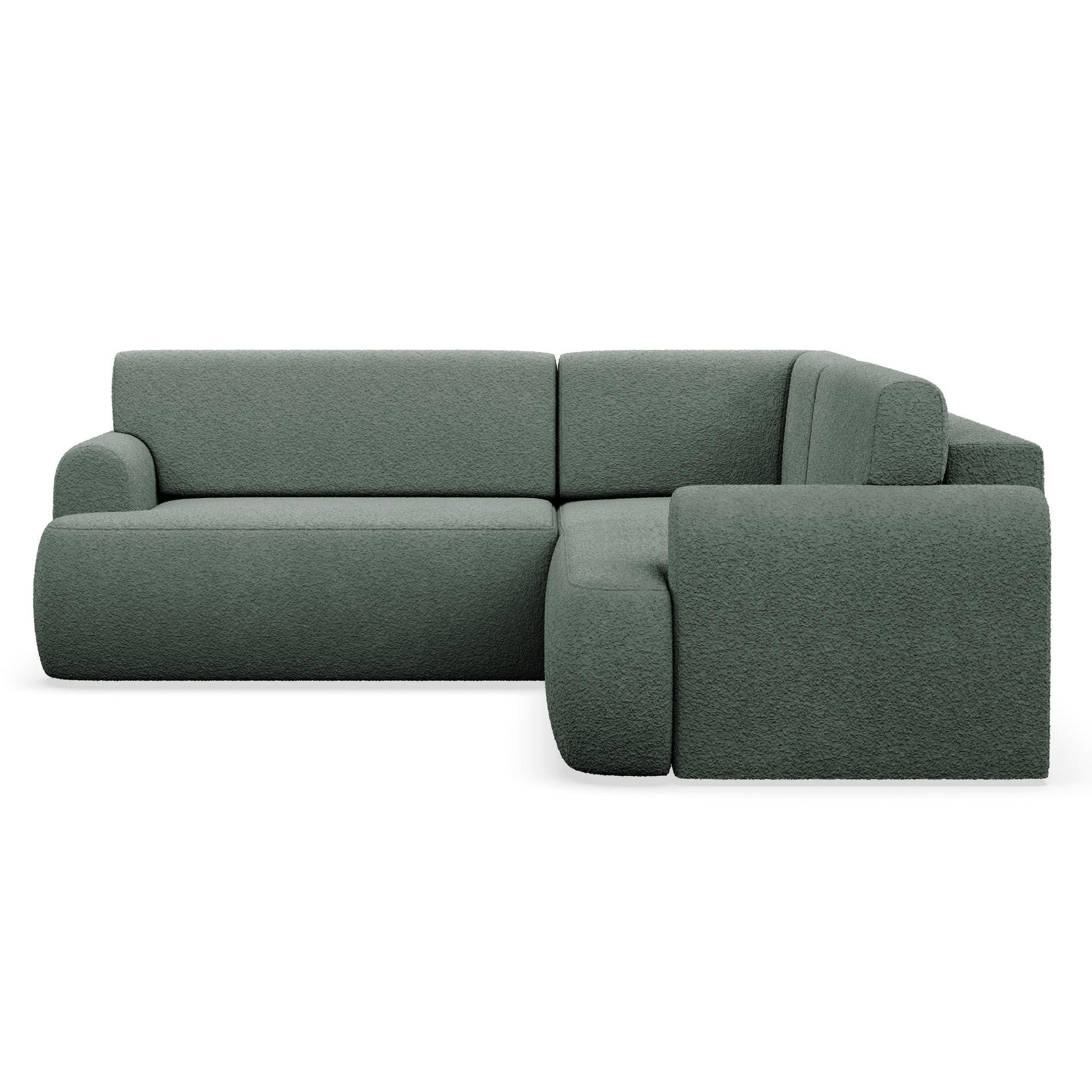 ECKSCHLAFSOFA Kaveo DUNKELGRÜNER PLÜSCH universell mit Eckelement MIT BETTKASTEN - Dunkelgrün/Schwarz, Kunststoff/Textil (245/245cm) - Selsey