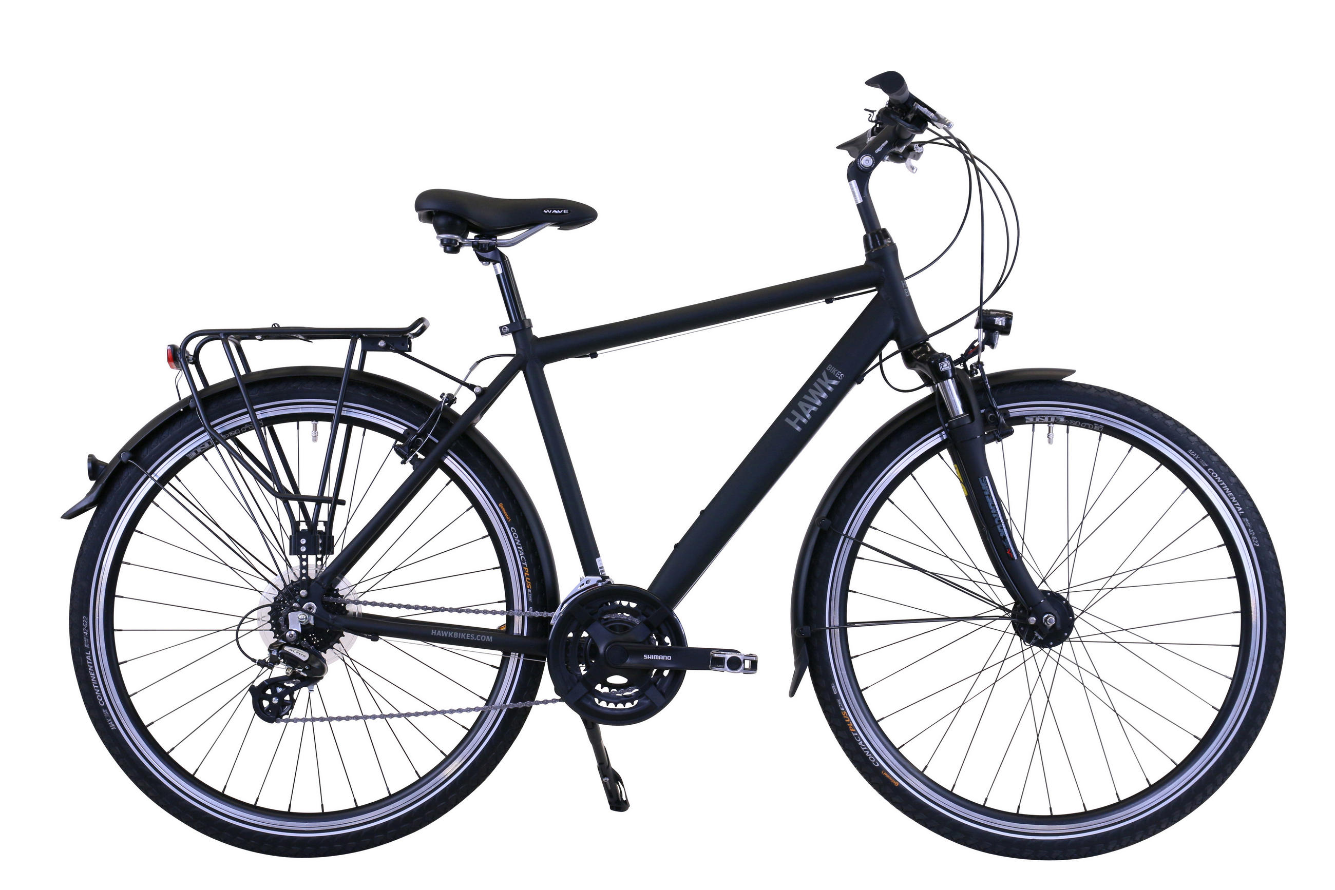 TREKKING Gent Premium Black 3x8 Gang 28 Zoll Gr: 52cm & 57cm - Schwarz, Metall (57cm) - Hawk Bikes