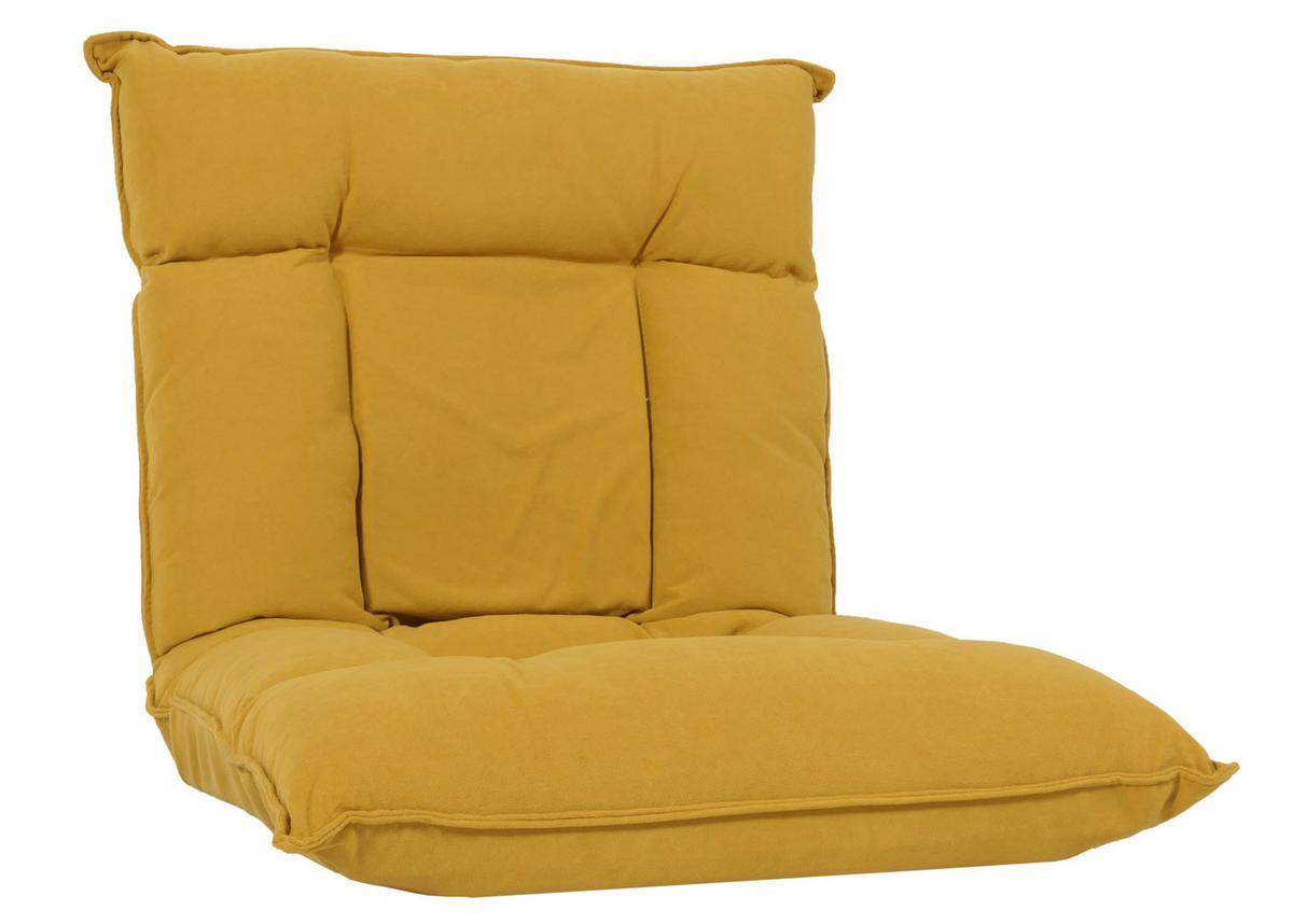 BODENSESSEL Gelb - Gelb, Textil (110/14/57cm) - MCW