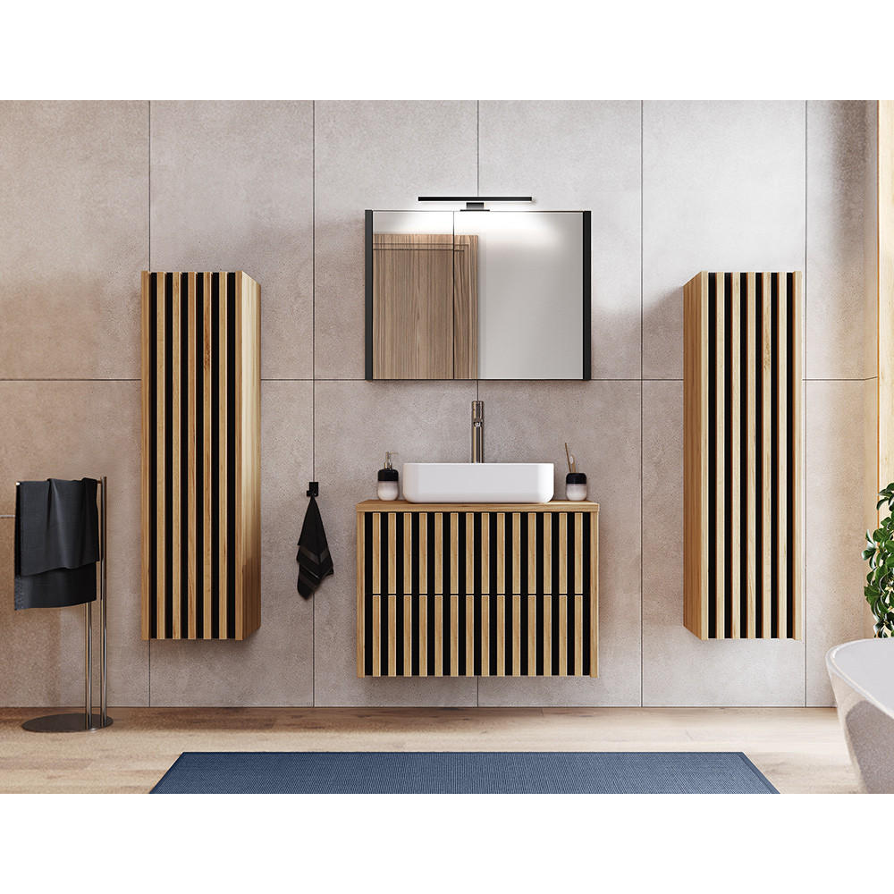 BADMÖBEL-SET 4-TLG. Lucca-107 - Braun, Holzwerkstoff (190/200/46cm) - Lomado