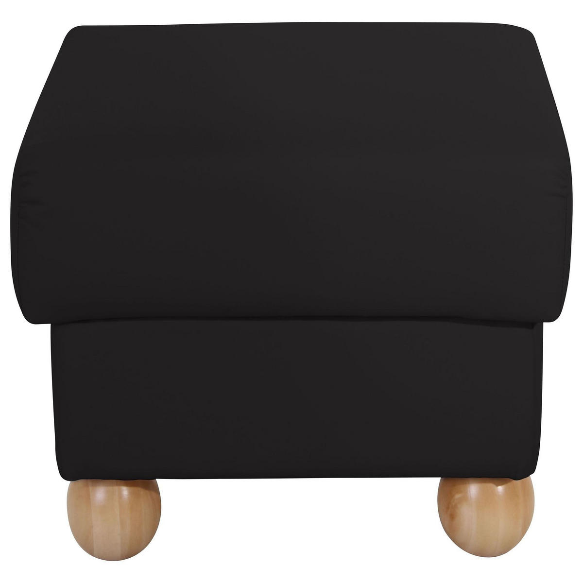 HOCKER Kasha Bezug Kunstleder Buche natur / schwarz - Buchefarben/Schwarz, Kunststoff (54/48/54cm) - 58aufmkessel