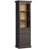 VITRINE mit Spiegel KATRIA, Schwarz - Schwarz, Holzwerkstoff (64/200/42cm) - KONSIMO®