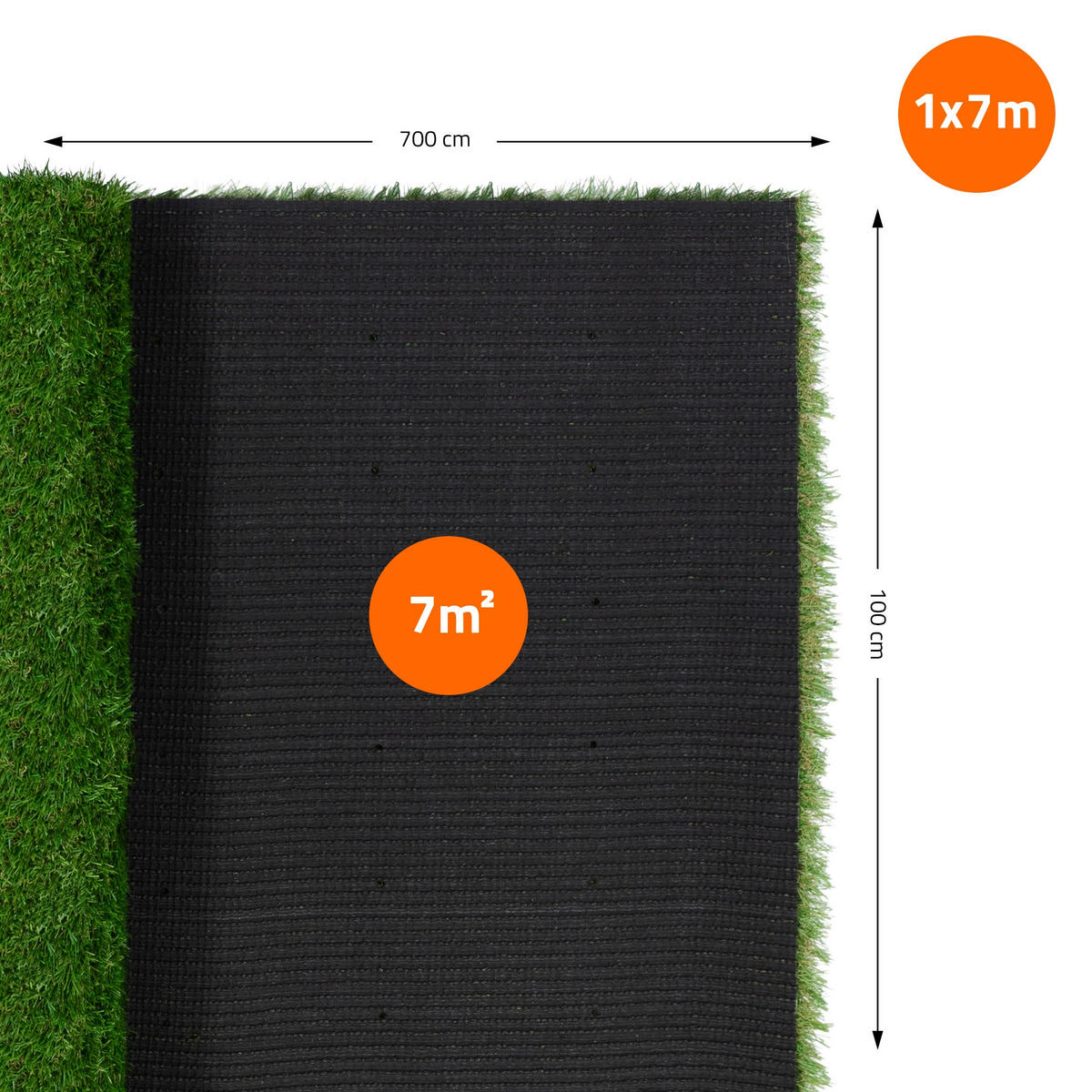 KUNSTRASEN-ROLLE 100x700 cm 7m² Grün 35mm aus Kunststoff - Grün, Kunststoff (100/700cm) - ECD-Germany