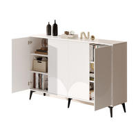 SIDEBOARD 160/35/100 cm Weiß aus Spanplatte und Metall mit verstellbaren Einlegeböden - Weiß, Holzwerkstoff (35/100/160cm) - OKWISH