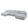 WOHNLANDSCHAFT Ottomane Links CLOUD-U 414x180x40 Grau Cord - Grau, Holzwerkstoff/Kunststoff (414/90/180cm) - ALTDECOR