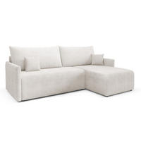 ECKSOFA Ecru VALIA Mit Schlaffunktion Und Bettkasten - Weiß, Textil (212/145cm) - Sepro Meble