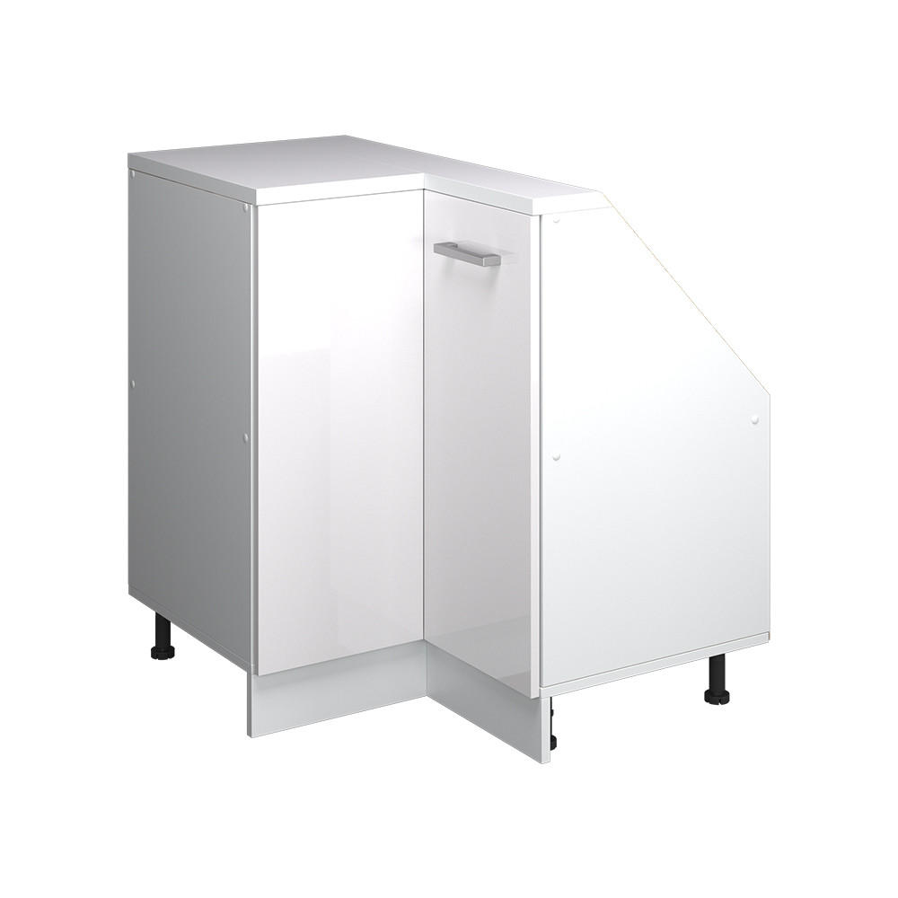 Vicco ROHOVÁ KUCHYŇSKÁ SKŘÍŇKA POD ŠIKMOU STŘECHU R-Line Bílá vysoký lesk 75.6 cm s 1 dveřmi
