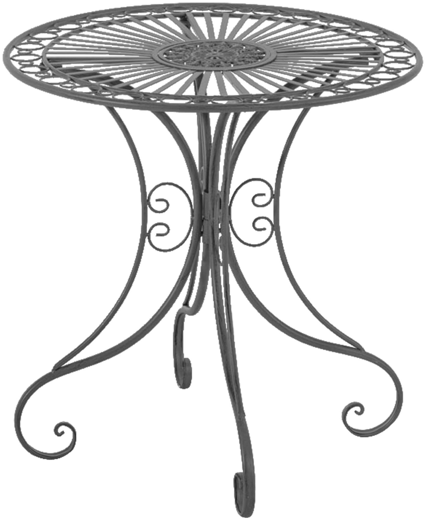 GARTENTISCH rund Ø70 cm Metall Anthrazit - Anthrazit, Metall (70/70/73cm) - CLP