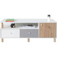 LOWBOARD SANNIO 140/50/50 cm, Weiß - Weiß, Holzwerkstoff (140/50/50cm) - MASSENO