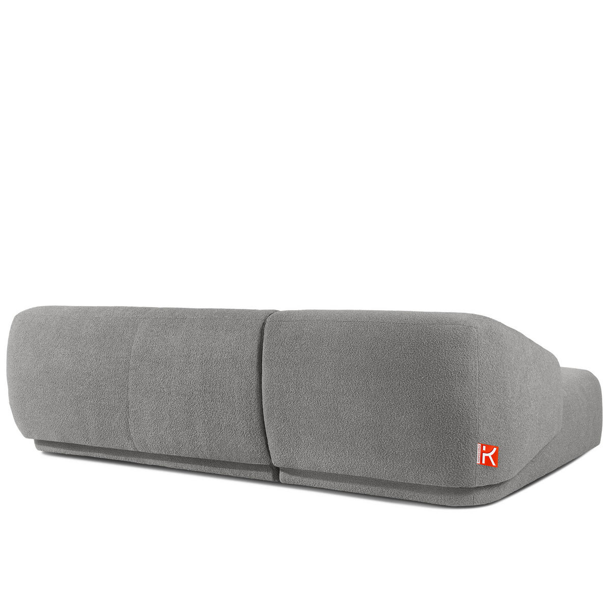 ECKSOFA LINKS VIRA, Grau, Bouclé - Schwarz/Grau, Holz/Holzwerkstoff (300/160cm) - KONSIMO®