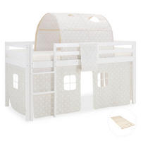 HOCHBETT 90/200 cm mit Lattenrost Tunnel Sterne - Weiß, Holz (90/200cm) - Homestyle4u