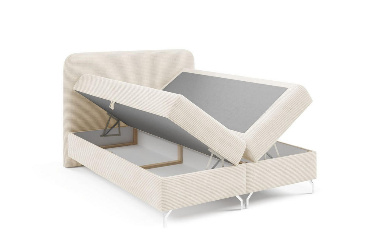 BOXBETT Emilio - Creme, Holzwerkstoff/Textil (160/200cm) - Fun Möbel