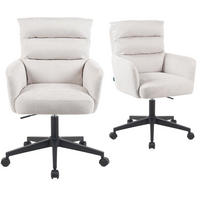 BÜROSTUHL Mika-Riko - Creme/Schwarz, Textil/Metall (59/91/66cm) - DUBI Möbel