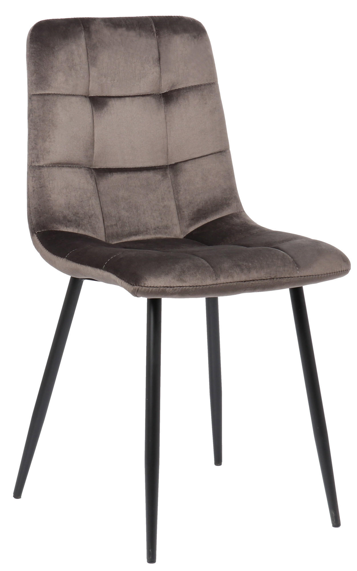 ESSZIMMERSTUHL Till Samt, Gestell Metall matt Schwarz Grau - Schwarz/Grau, Textil/Metall (45/88/52cm) - TPFLiving