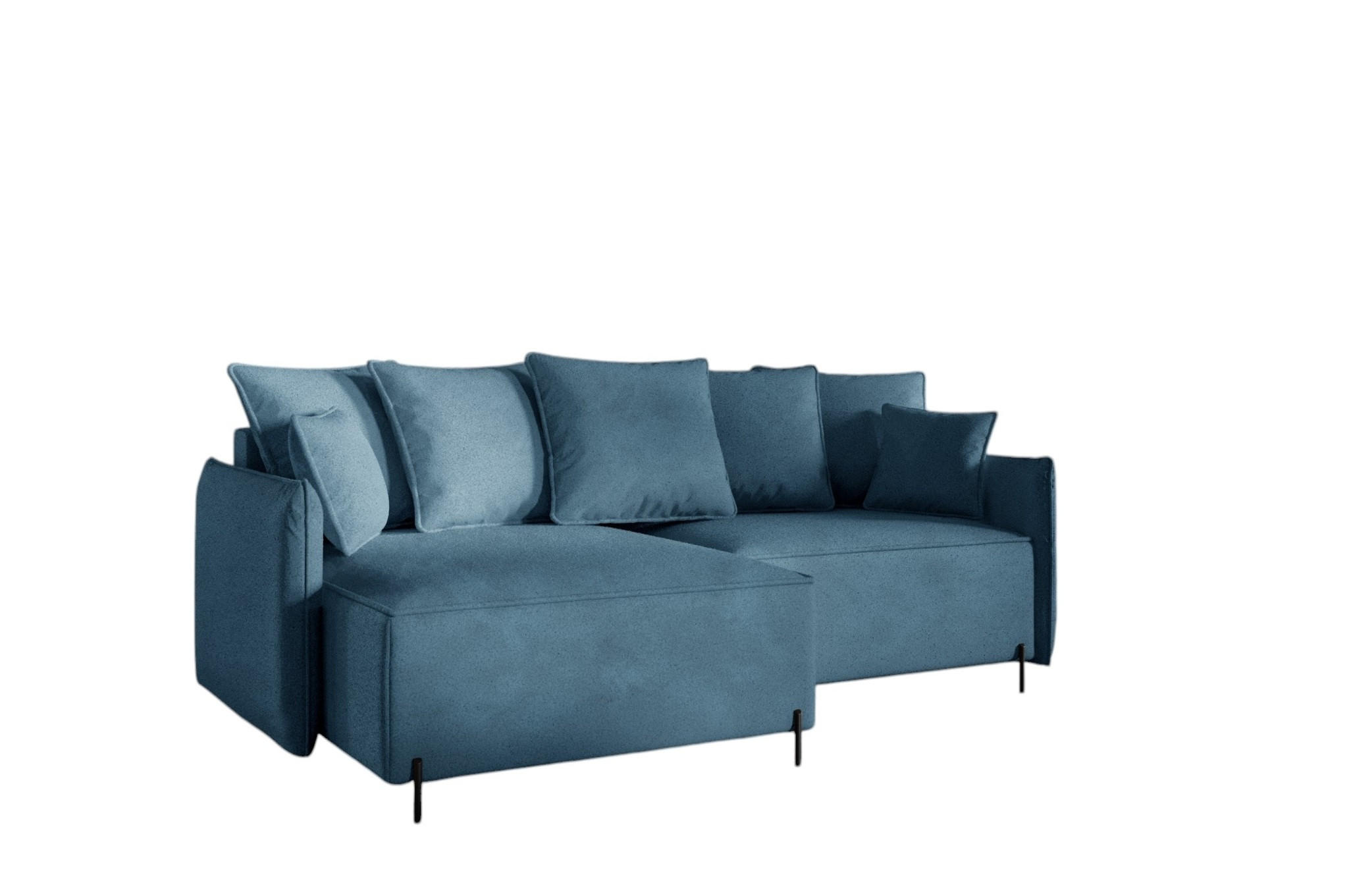 ECKSOFA Betto - Blau, Holzwerkstoff/Textil (221/148cm) - Fun Möbel
