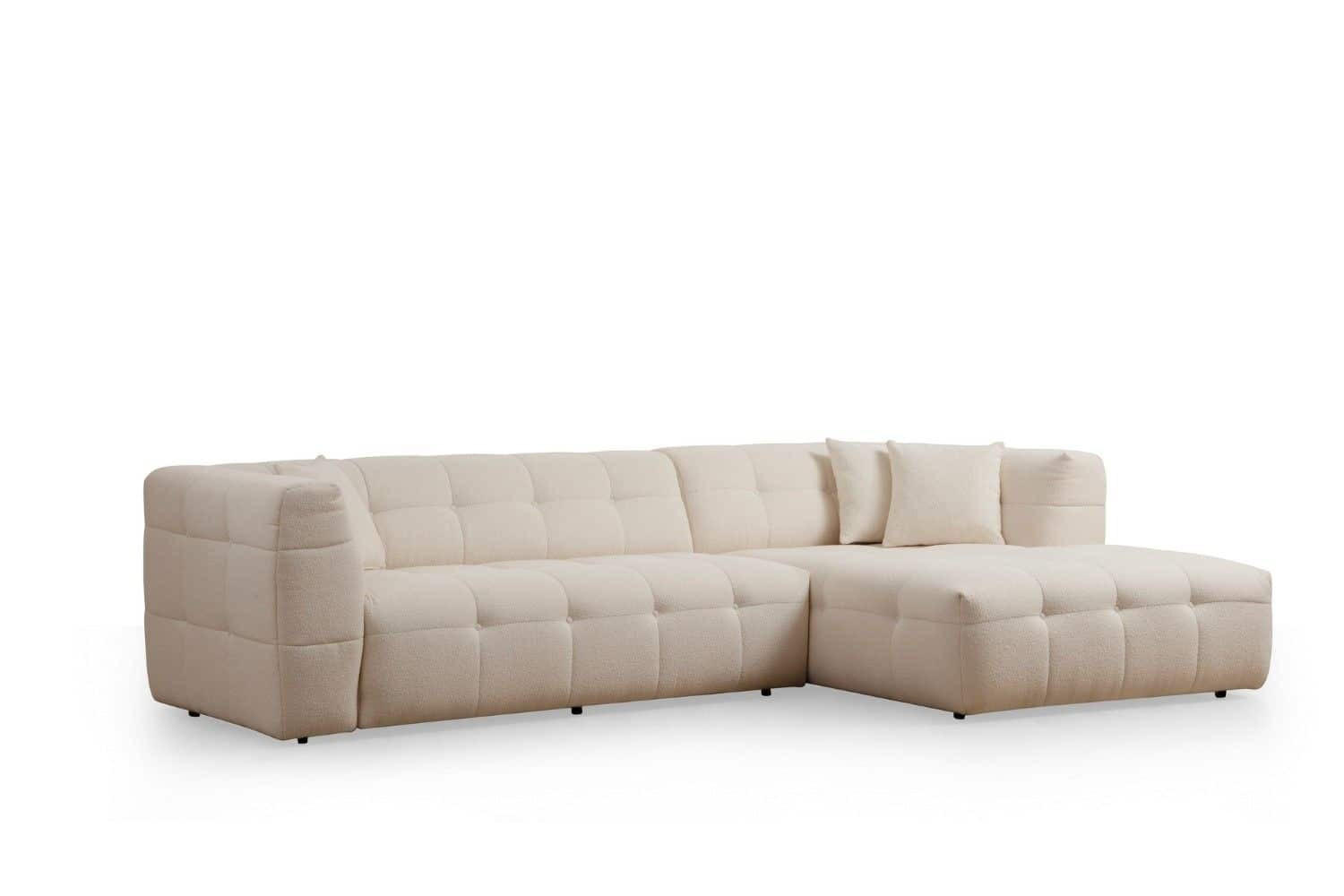 ECKSOFA modernes Design - Beige/Schwarz, Holz/Kunststoff (150/300cm) - myHomelando
