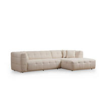 ECKSOFA modernes Design - Beige/Schwarz, Holz/Kunststoff (150/300cm) - myHomelando