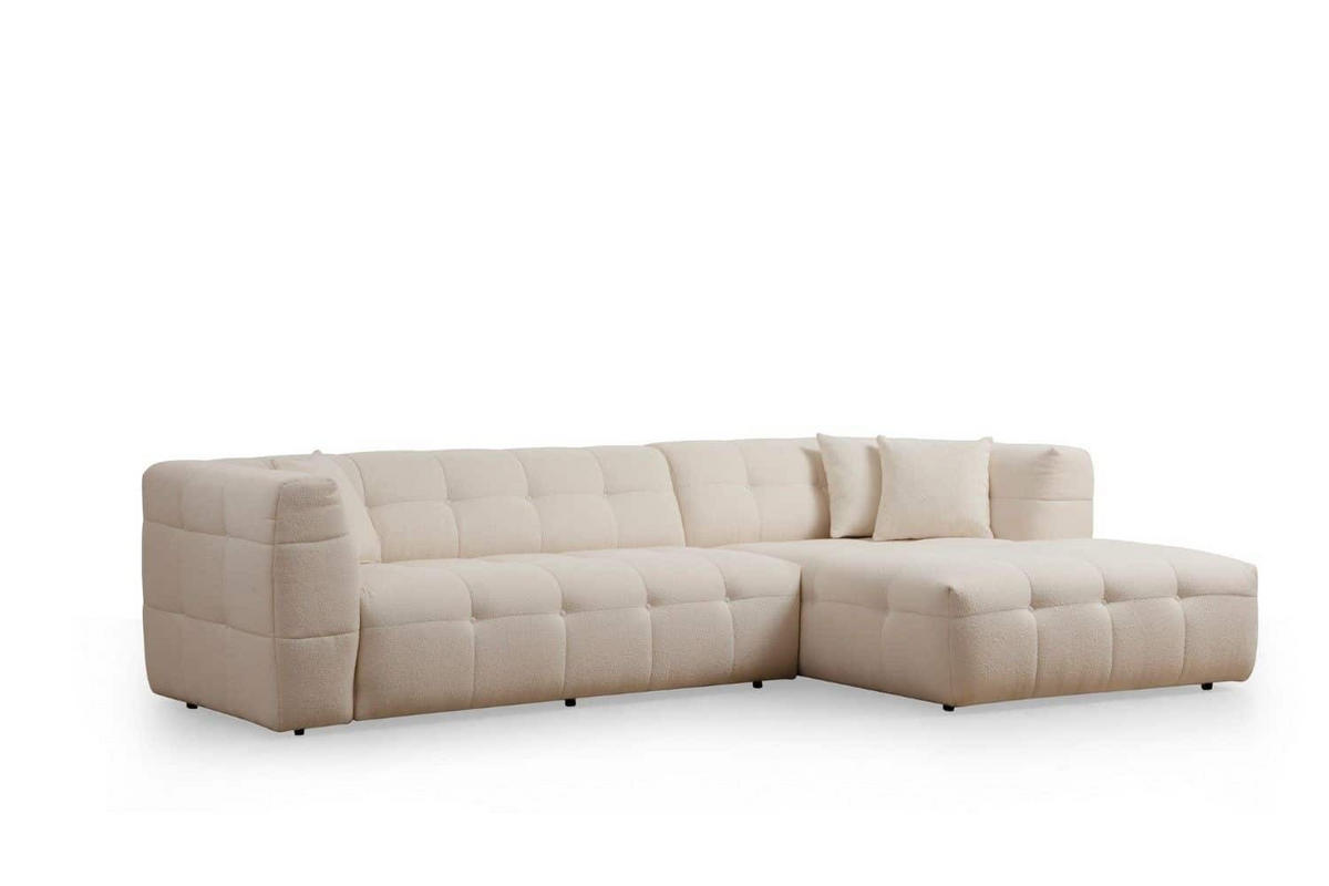 ECKSOFA modernes Design - Beige/Schwarz, Holz/Kunststoff (150/300cm) - myHomelando