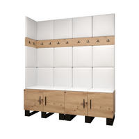 GARDEROBEN-SET 196/168/45,6 - Schwarz/Eiche Artisan, Holz/Kunststoff (168/196/45.6cm) - Abiks Möbel