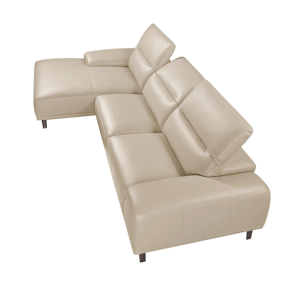 ECKSOFA Linkes Chaiselongue-Sofa in Leder taupe 316/176/102 cm - Dunkelgrau, Leder (316/176cm) - ANGEL CERDA