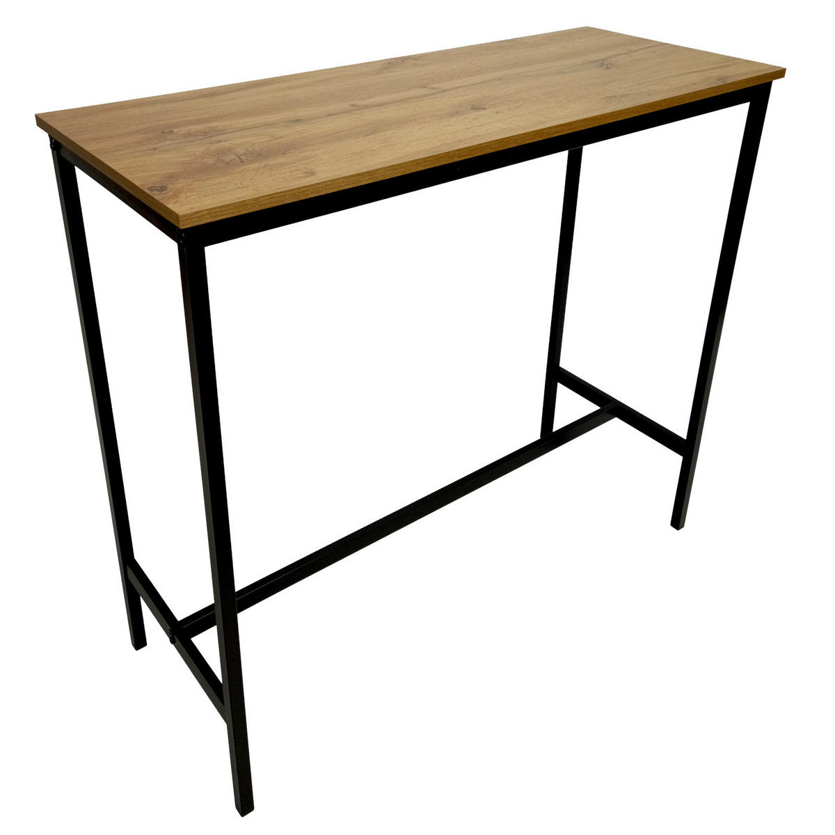 BARTISCH Holzoptik Metall Erlefarben Schwarz Küchentisch 100×40×90 cm - Erlefarben/Schwarz, Holzwerkstoff/Metall (40/100/90cm) - Begryf