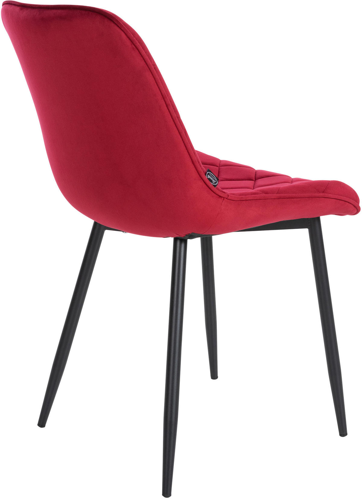 STUHL Samt Rot - Rot/Schwarz, Textil/Metall (53/82/60cm) - CLP