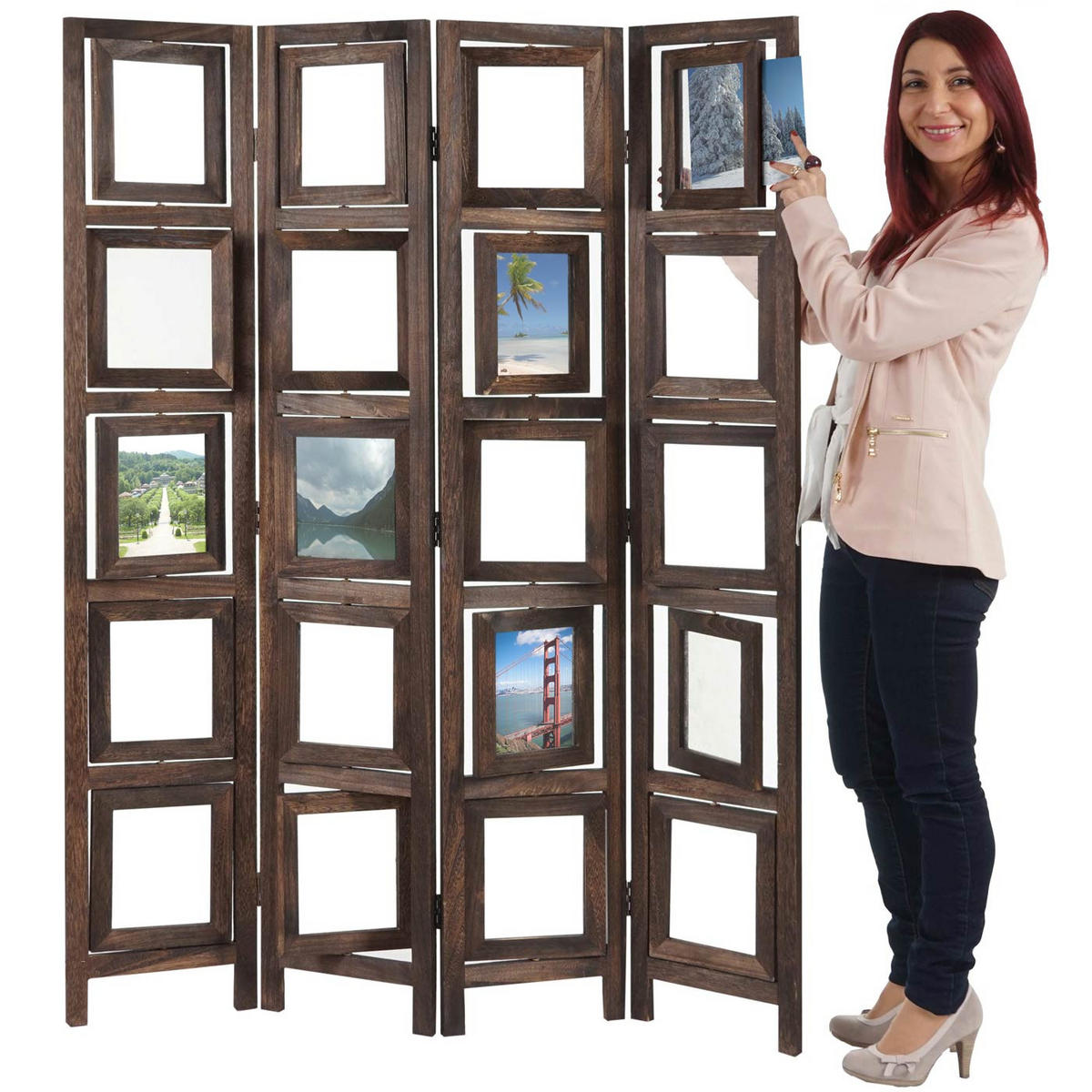 PARAVENT BILDGALERIE Braun - Braun, Holz (125/161/2cm) - Jamb