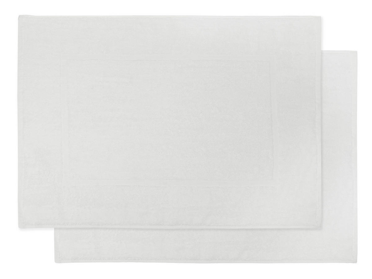 BADEMATTE, 2er-Set, 50x70 cm, 100% Baumwolle - Weiß, Textil (50/70cm) - Zollner