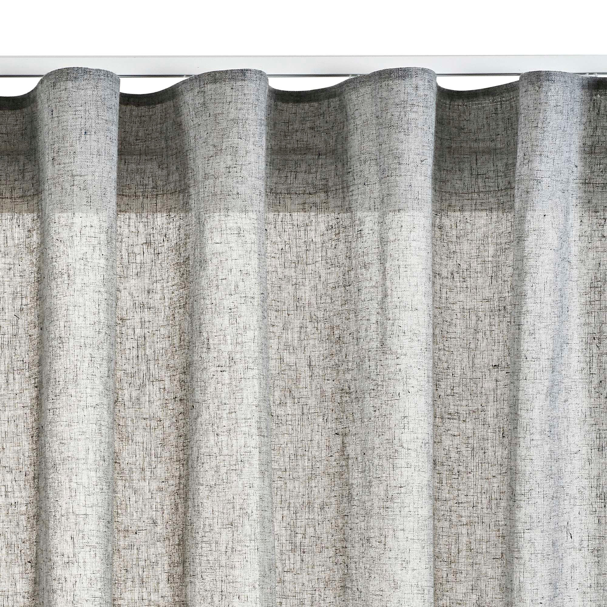 VORHANG MIT KRÄUSELBAND, lichtdurchlässig, Farbe Grau, 300X300 - Grau, Kunststoff (300/300cm) - STORESDECO
