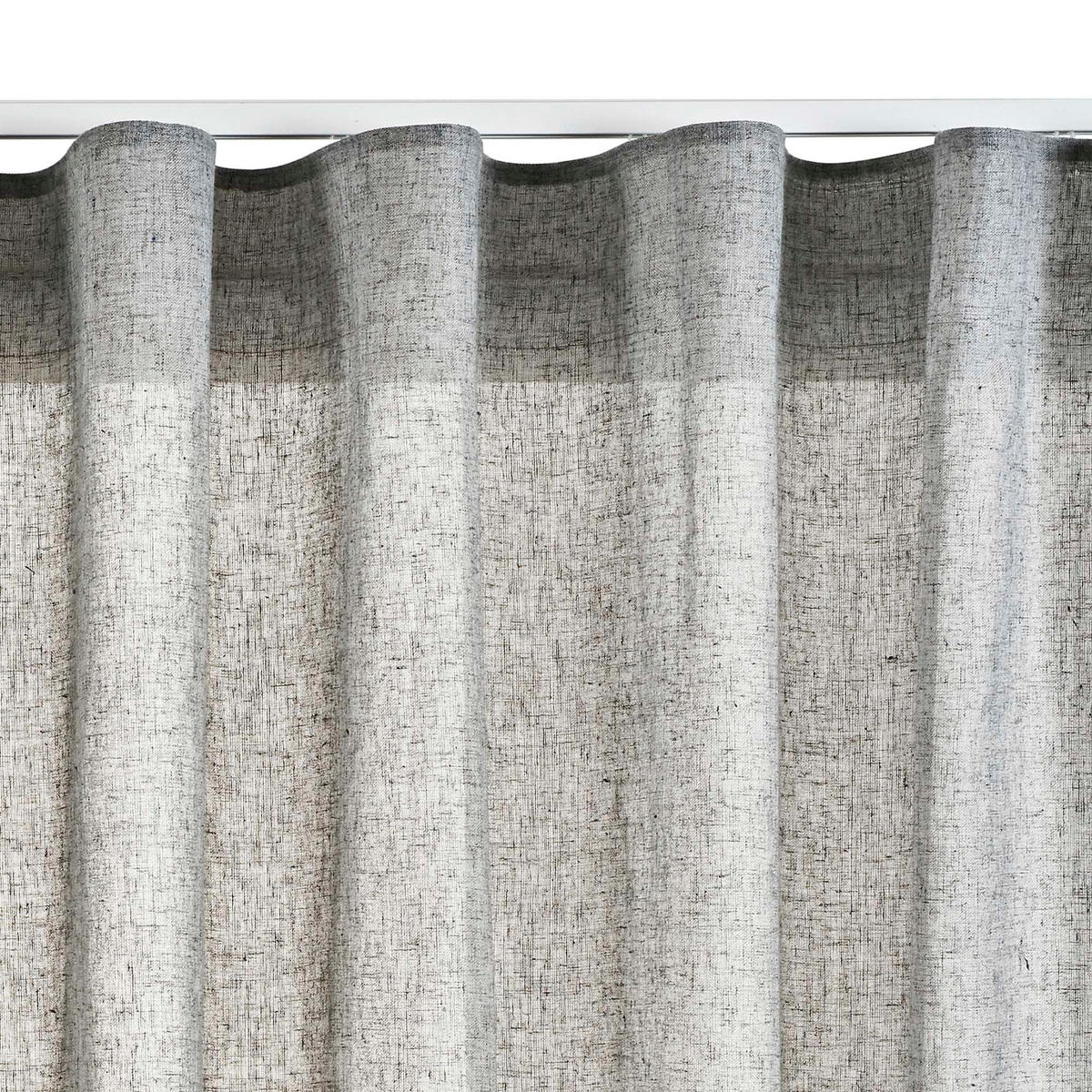 VORHANG MIT KRÄUSELBAND, lichtdurchlässig, Farbe Grau, 300X300 - Grau, Kunststoff (300/300cm) - STORESDECO