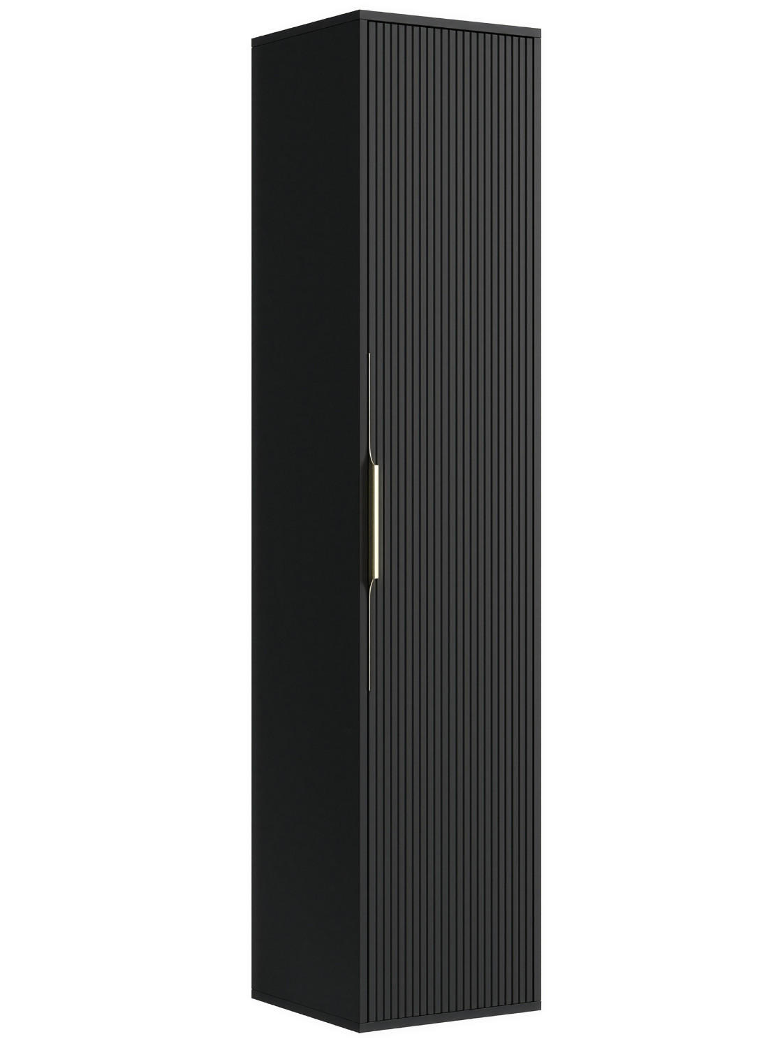 BADEZIMMERSCHRANK Rimini mit 1 Tür Schwarz Matt - 38 x 33 x 170 cm - Schwarz, Holz (33/170/38cm) - Badplaats