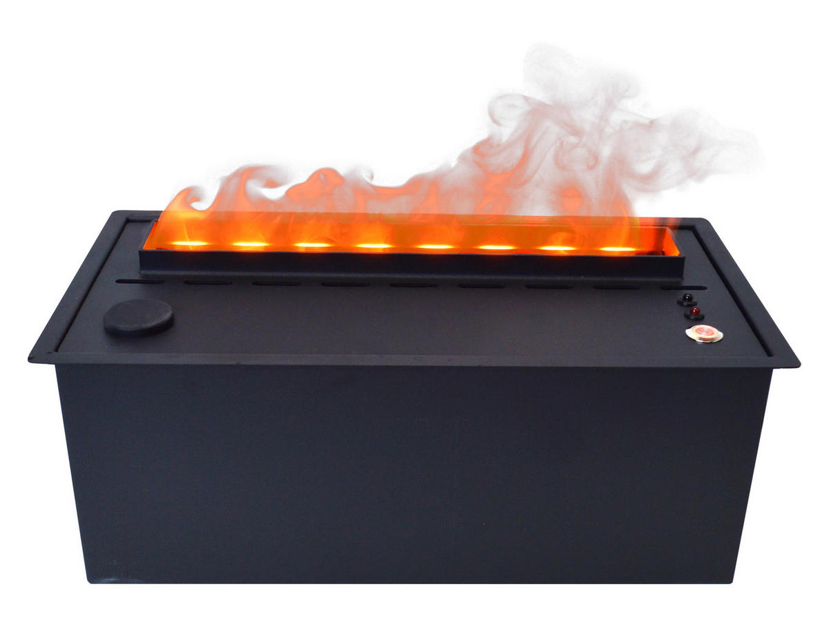 WASSERKAMIN zur Dekoration Schwarz Tischmodell inklusive 1.5 L Tank - Schwarz, Metall (35/18/15cm) - Purline