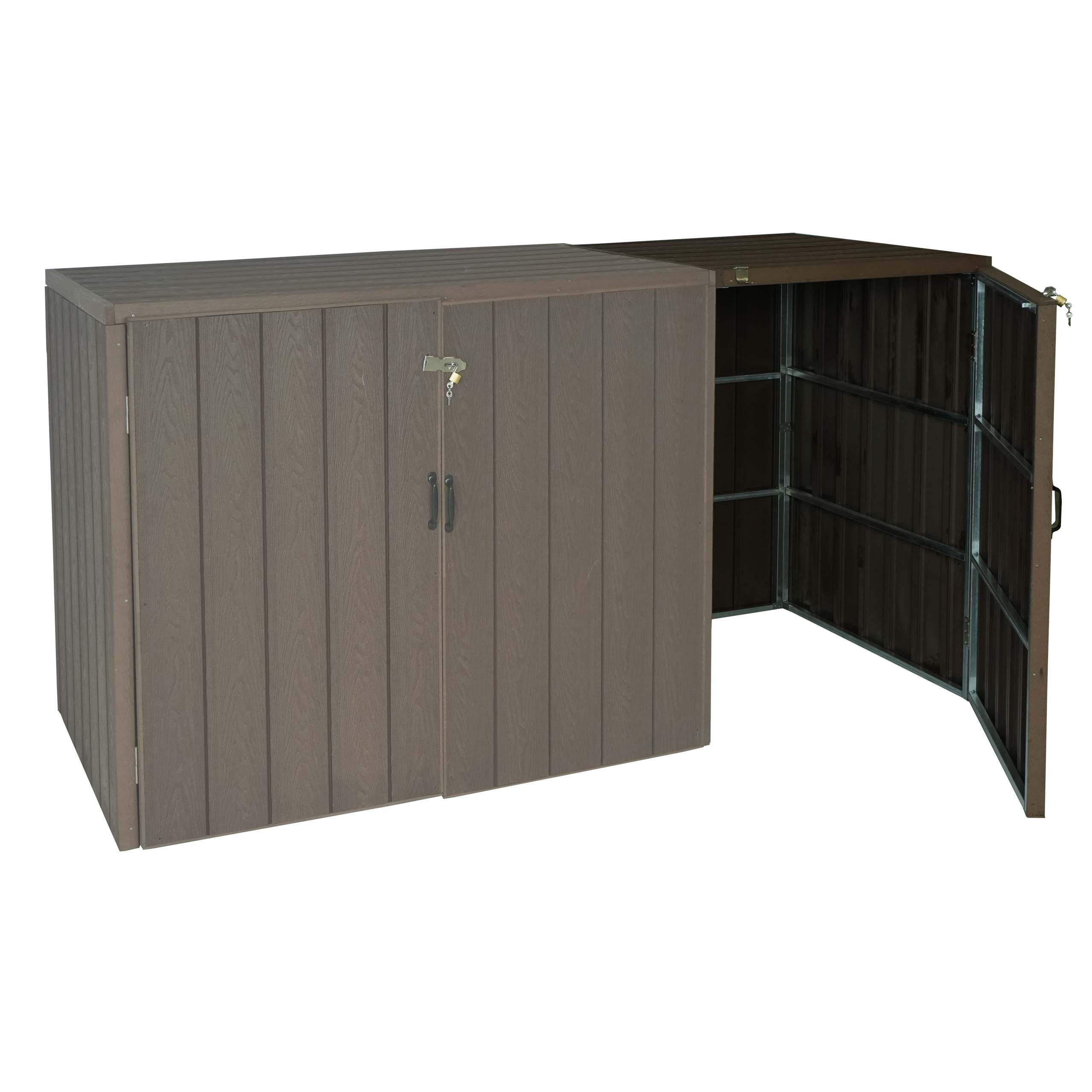 MÜLLTONNENBOX ERWEITERUNG Braun - Braun, Metall (69/116/88cm) - MCW