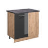 ECKUNTERSCHRANK R-Line Anthrazit Hochglanz 86 cm, AP Anthrazit - Anthrazit/Eiche Wotan, Holzwerkstoff (86/81.6/60cm) - Vicco