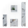 BADMÖBEL-SET Irma Weiß Hochglanz mit Einsätzen 4 Teile mit Hochschrank - Weiß Hochglanz, Holzwerkstoff (80/58.6/41cm) - Vicco