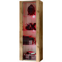 VITRINE TIVOLI, Eiche Wotan + Eiche Wotan, LED Mehrfarbige - Eiche Wotan, Glas/Holzwerkstoff (55/159/35cm) - Komodee