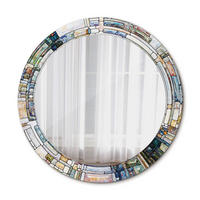 SPIEGEL Ø70 cm Rund mit Aufdruck - Perlmutt, Glas (70/70/0.4cm) - TULUP