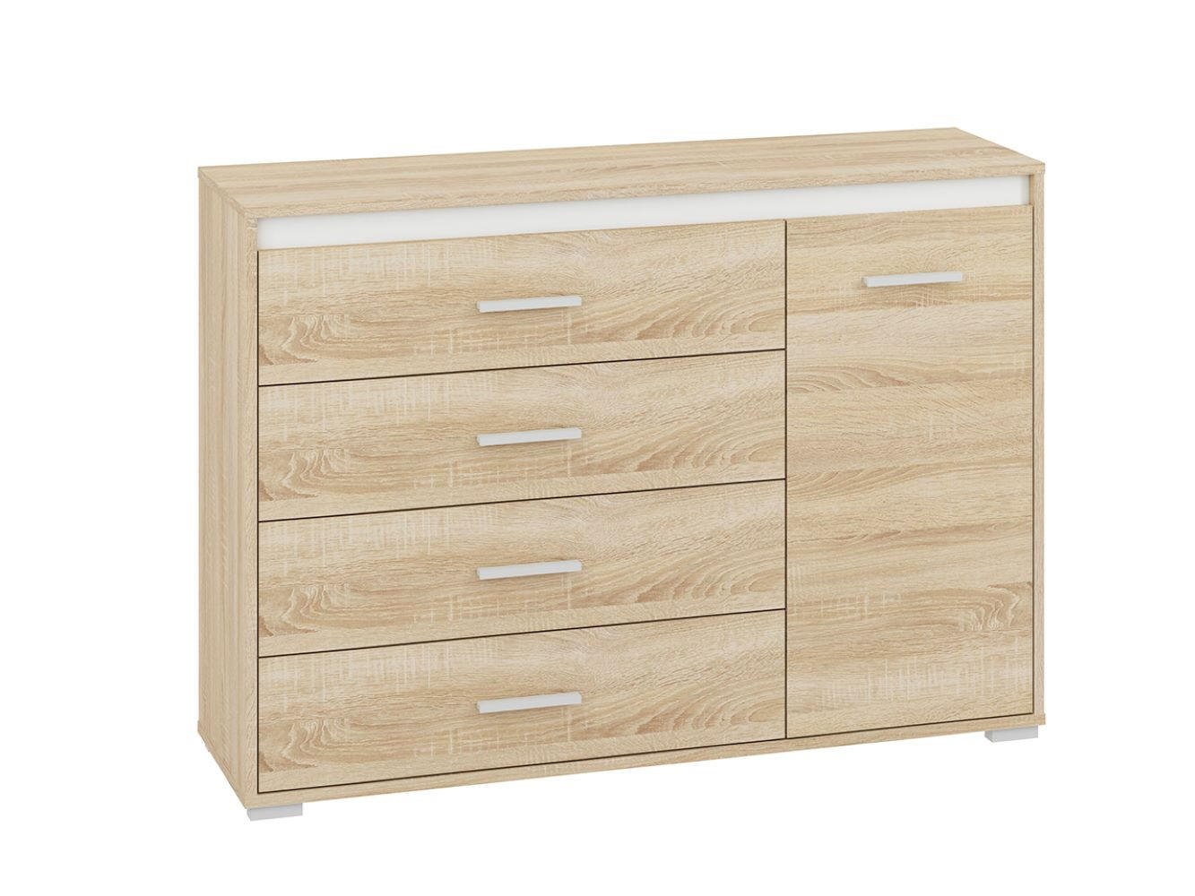 KOMMODE Avo Sonoma Eiche, Absetzung austauschbar 120 / 34 / 85cm - Braun/Sonoma Eiche, Holz/Holzwerkstoff (120/85/34cm) - Feldmann-Wohnen