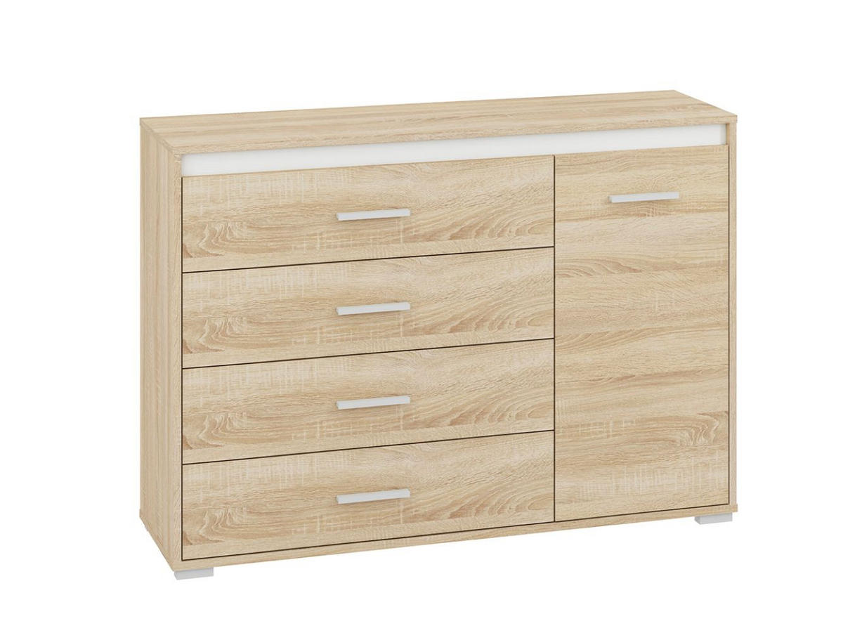 KOMMODE Avo Sonoma Eiche, Absetzung austauschbar 120 / 34 / 85cm - Braun/Sonoma Eiche, Holz/Holzwerkstoff (120/85/34cm) - Feldmann-Wohnen