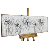 ACRYLBILD HANDGEMALT 150/50 cm - Weiß, Holz/Textil (150/50cm) - KUNSTLOFT