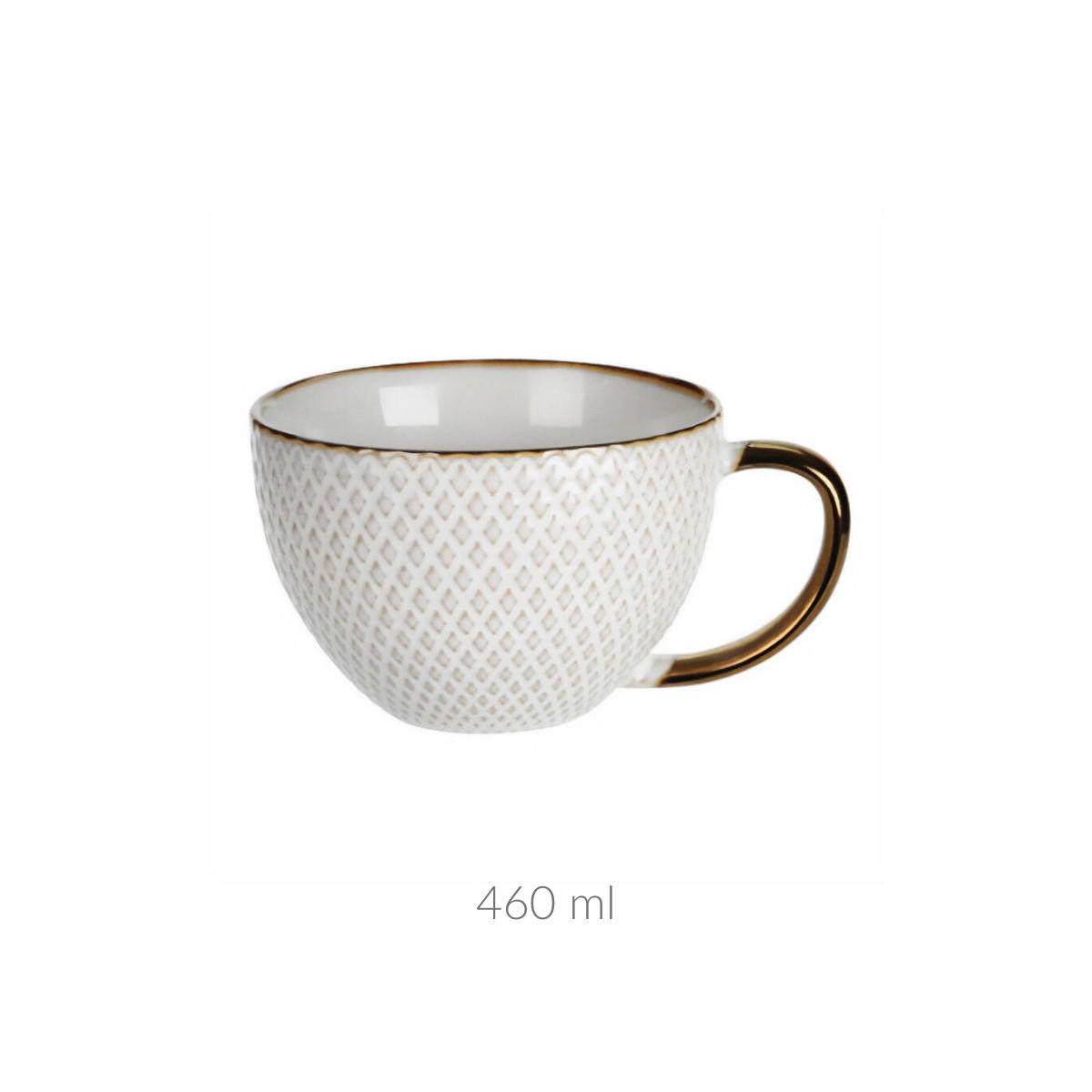 BECHER Muster 4 460 ml 15/11,6/7,6 cm - Beige, Keramik (0.46L) - Siaki