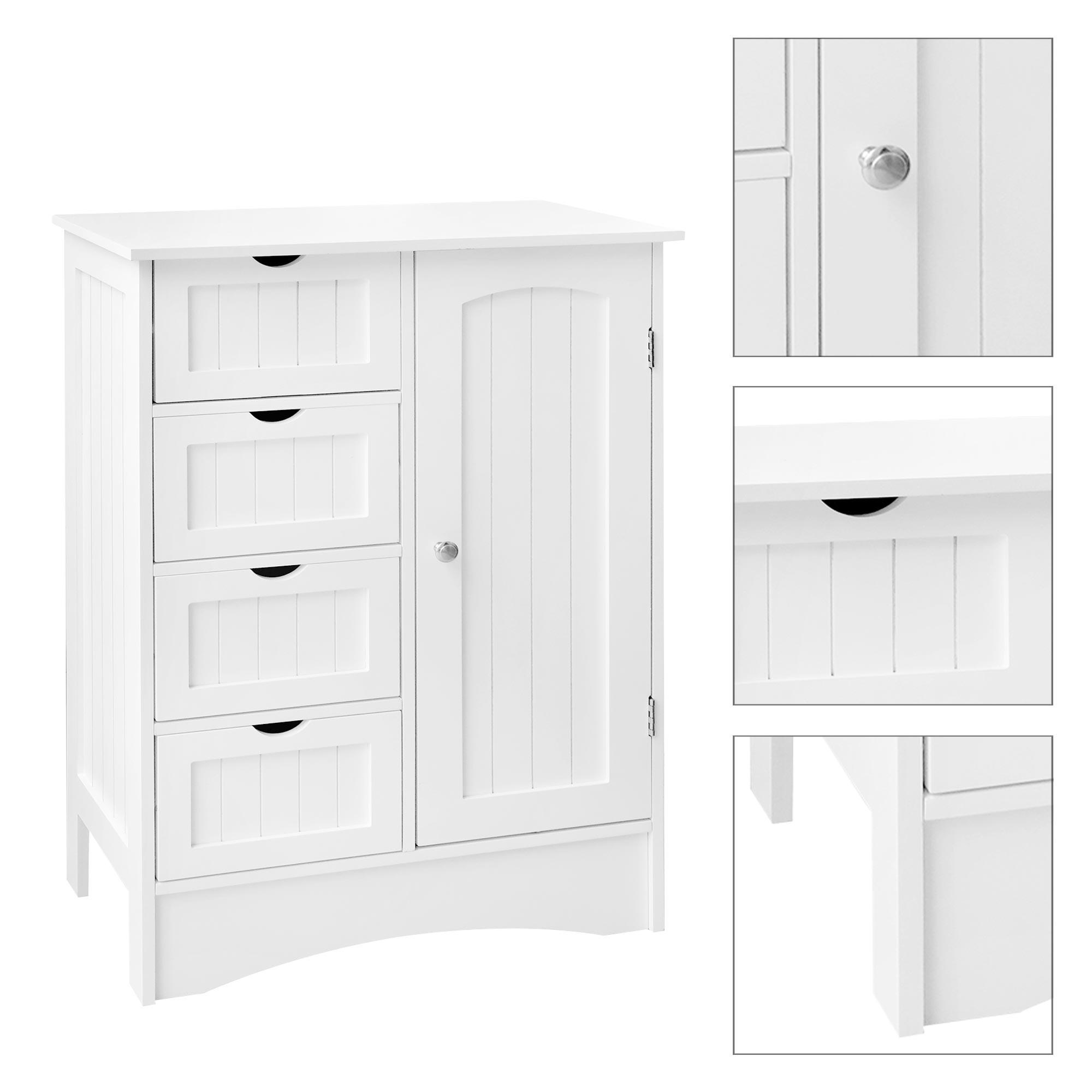 BADEZIMMERSCHRANK Weiß 55/81/30 cm - Weiß, Holzwerkstoff (30/81/55cm) - ML-DESIGN