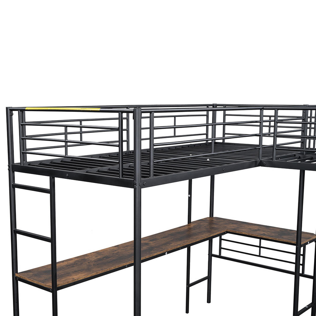 HOCHBETT 90/200 cm in Schwarz mit Doppeltreppe - Schwarz, Metall (90/200cm) - KOMHTOM