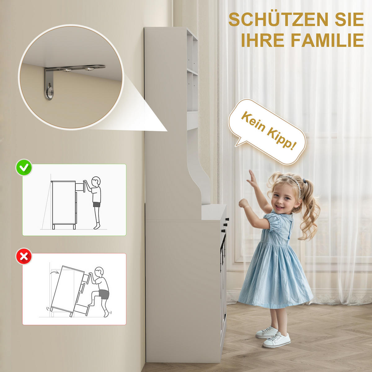 KÜCHENSCHRANK, Hochschrank mit Arbeitsplatte, Buffetschrank mit Schiebtüren - Weiß, Holzwerkstoff (40/180/93.5cm) - HOMCOM