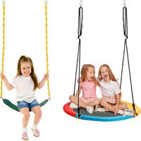 KINDERSCHAUKEL Blau-gelb - Multicolor, Metall (249/181.5/185cm) - COSTWAY