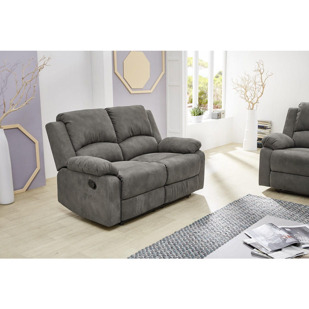 Thumbnail - luma-home 2-Sitzer-Relaxsofa, Anthrazit, Textil, Füllung: Polyurethan (Pur), einzeln stellbar,Rechteckig, 148x97x87 cm, ...