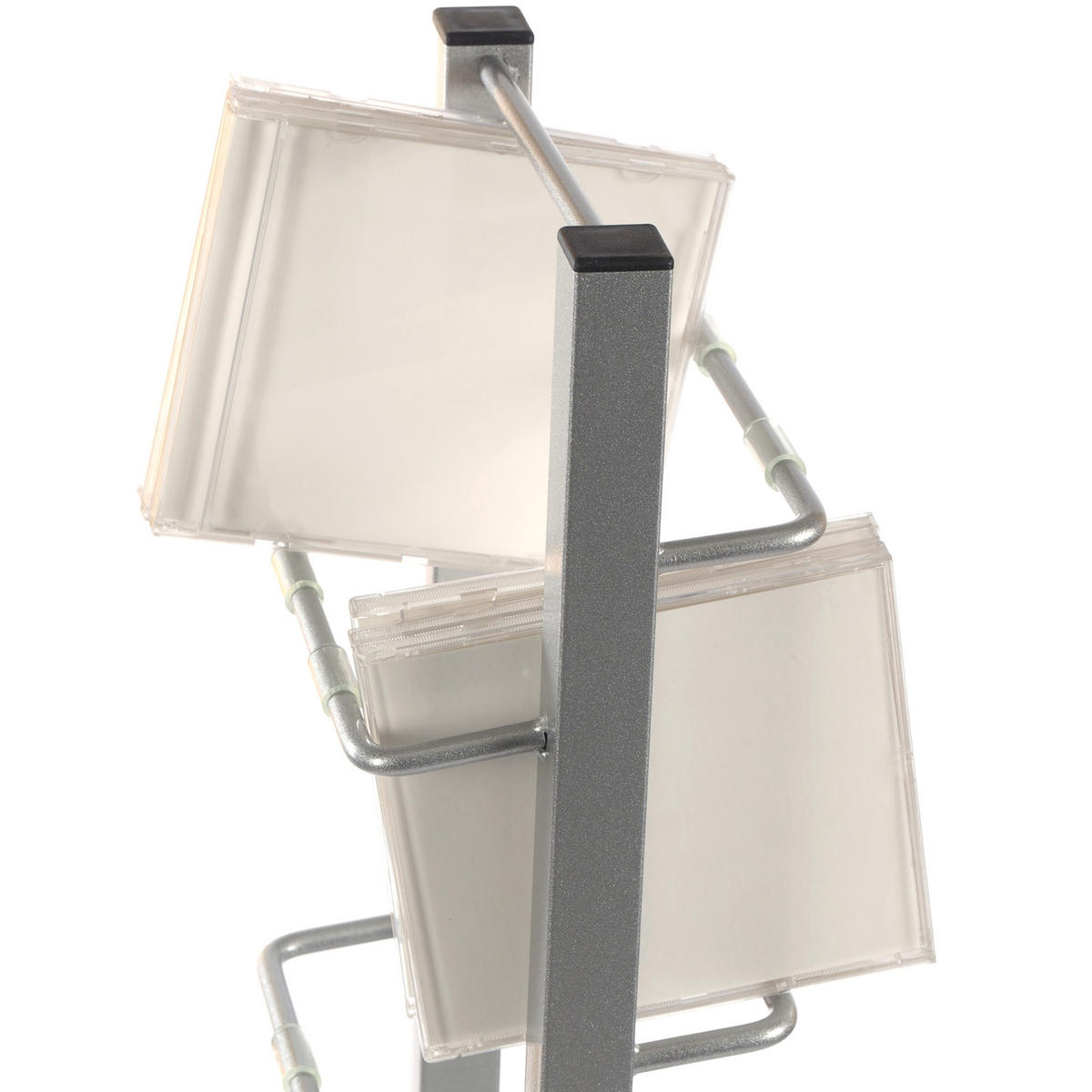CD STÄNDER LOUNGE TOWER 92 Aluminium / Glas, für 85 CDs silberfarben - Silberfarben, Metall (20/92/12cm) - DESIGN DELIGHTS